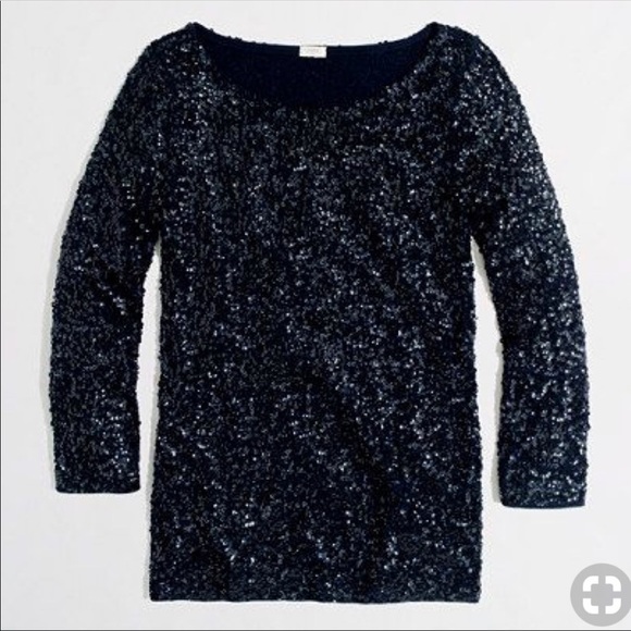 J. Crew Factory Black Sequin Blouse Shirt Small - Picture 3 of 6